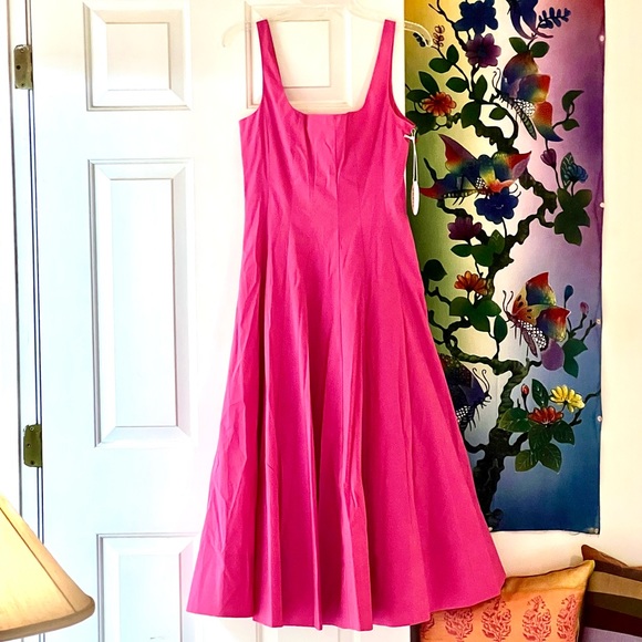 🌺🎉HP🎉🌺 NWT Staud Wells Midi Dress Peony - Picture 9 of 16